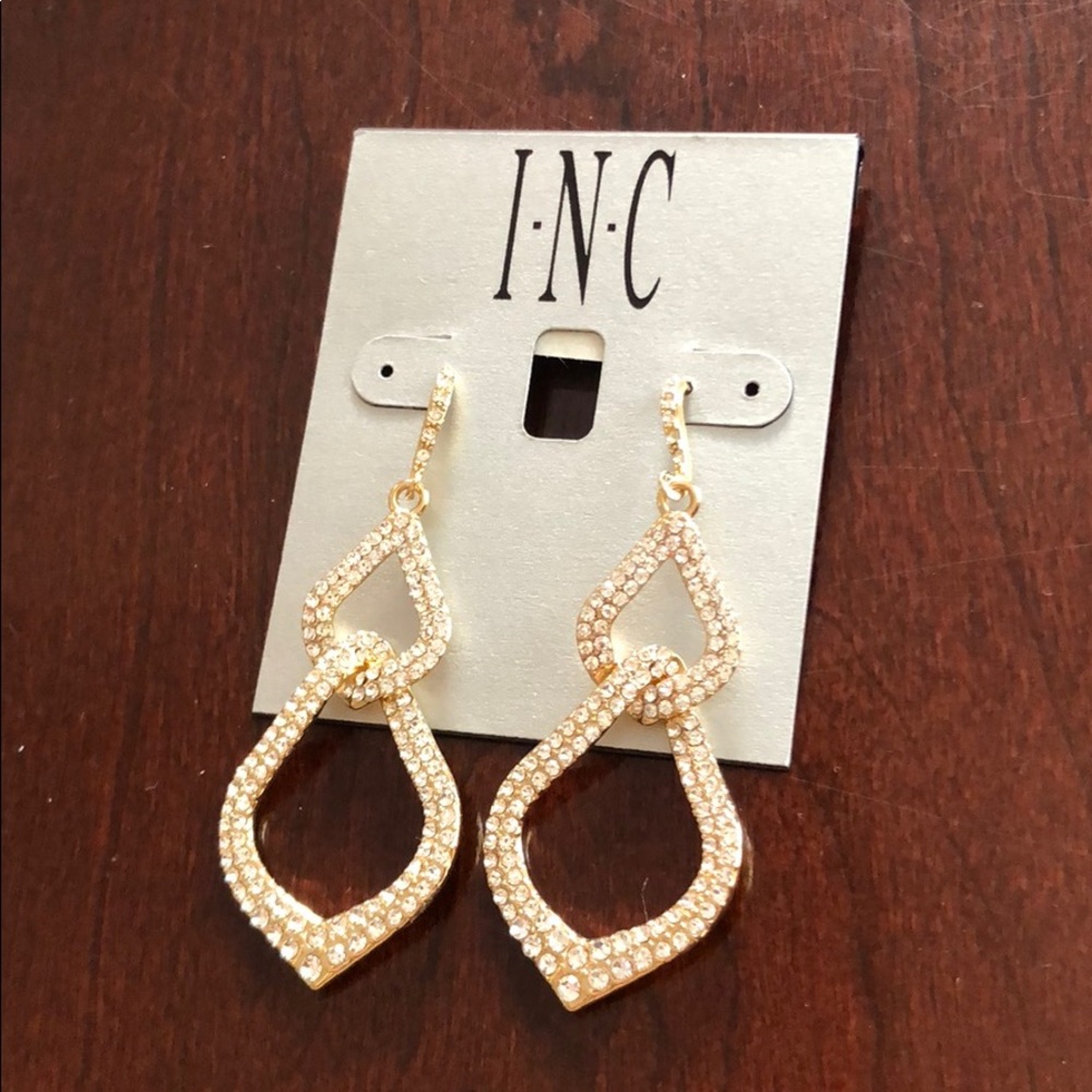 New INC Gold bling earrings